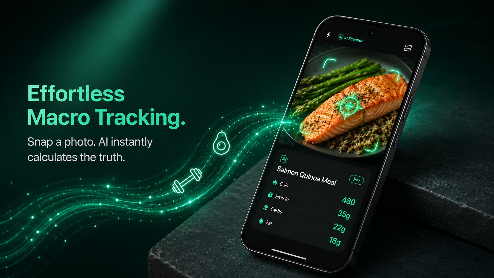 GoodTracker AI instantly recognizing food from photos and calculating complete macro and calorie breakdown
